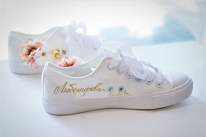 Снимка на 3D Flowers wedding tulle sneakers