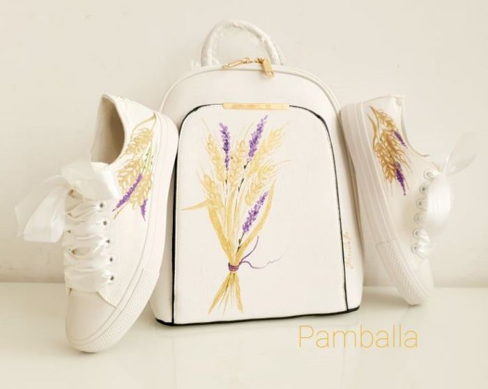 Снимка на Lavender and wheat wedding sneakers