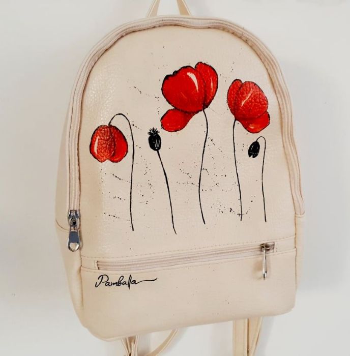 Снимка на Poppies ecru backpack 