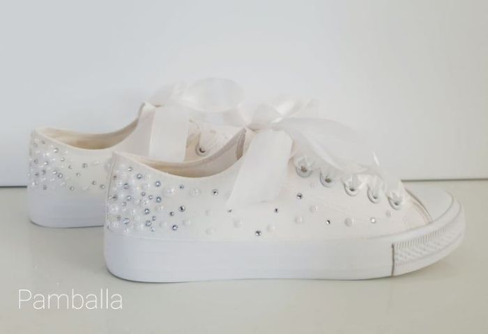 Снимка на Crystals and Pearls wedding sneakers