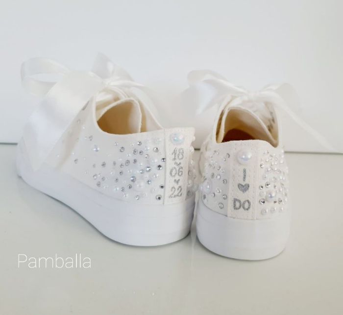 Снимка на Crystals and Pearls wedding sneakers