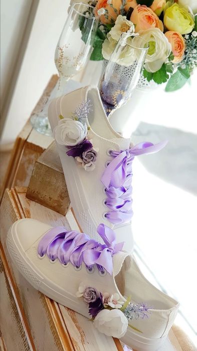 Снимка на 3D Flowers Lilac sneakers 