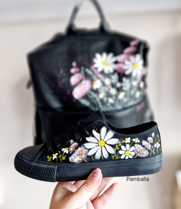 Снимка на Spring Flowers Black sneakers #38