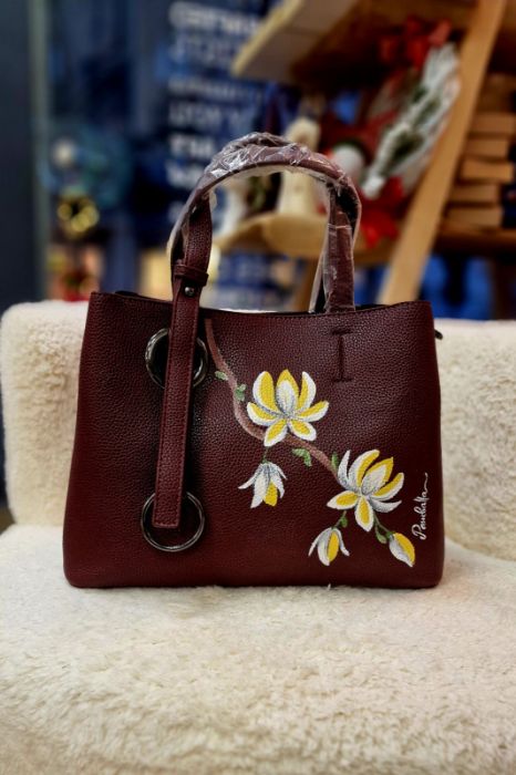 Снимка на Burgundy Grace Handbag | Чанта Нежност в бордо